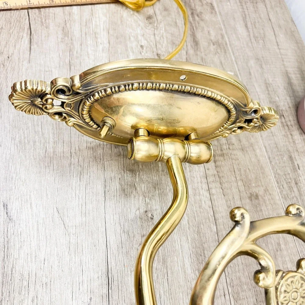 Brass Victorian Wall Light: Gold Swing Arm Lighting